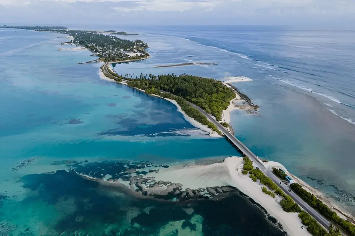 Addu Atoll causeway connecting islands