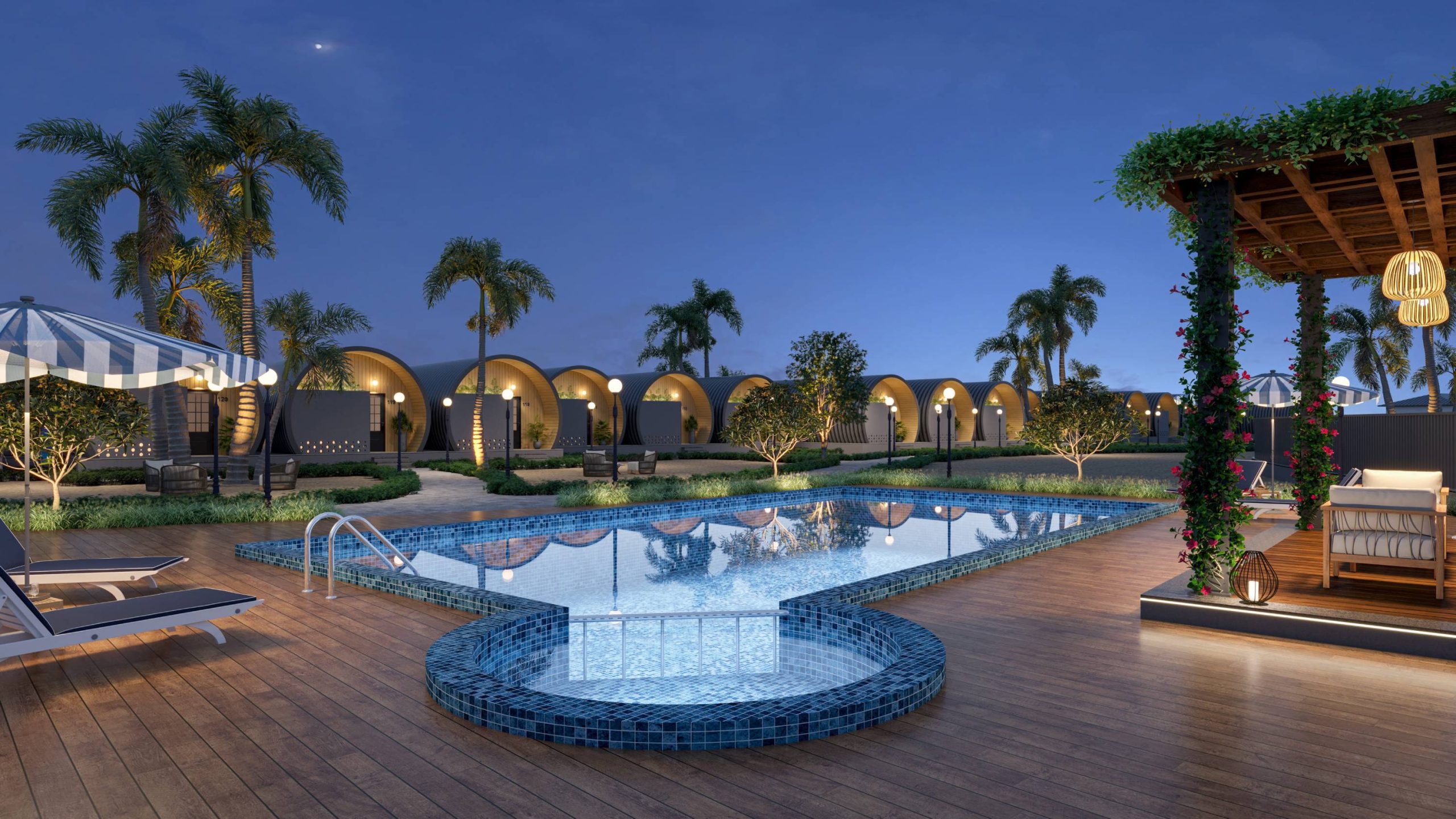 Luxury beachfront resort at Ahmedpur Mandvi Beach