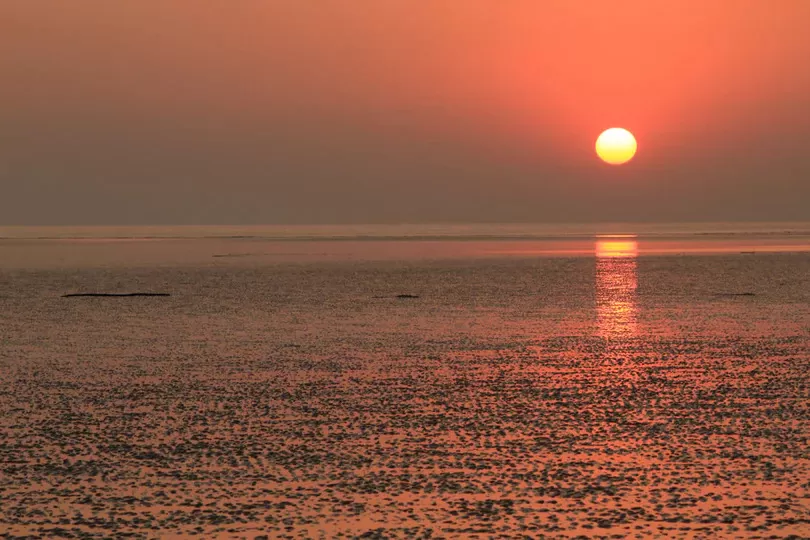 Beautiful sunset view at Ahmedpur Mandvi Beach