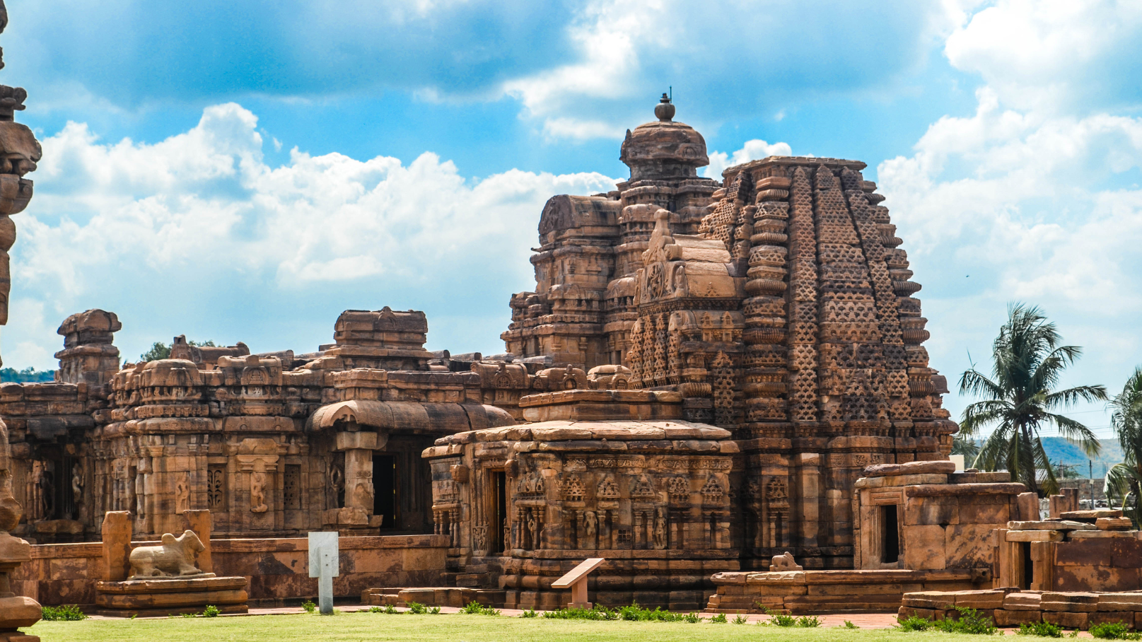 Panoramic view of the Aihole temple complex in Karnataka