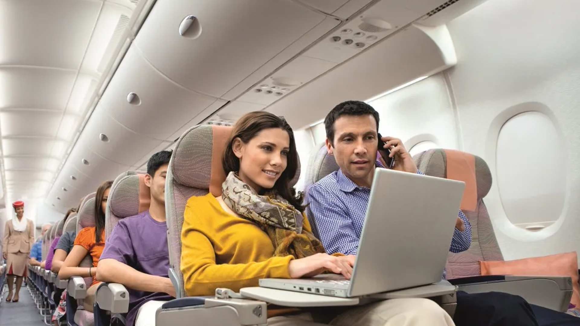 Air India Passenger Using In-Flight WiFi