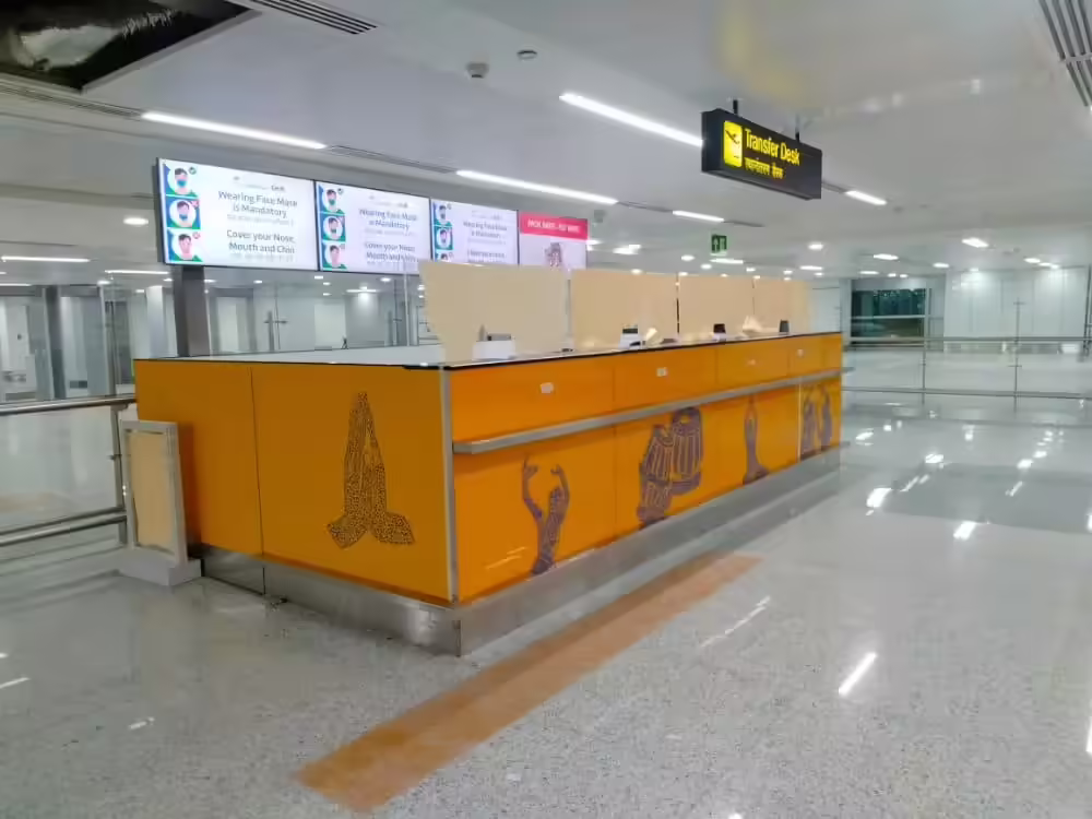 Resort transfer assistance desk at Maldives airport