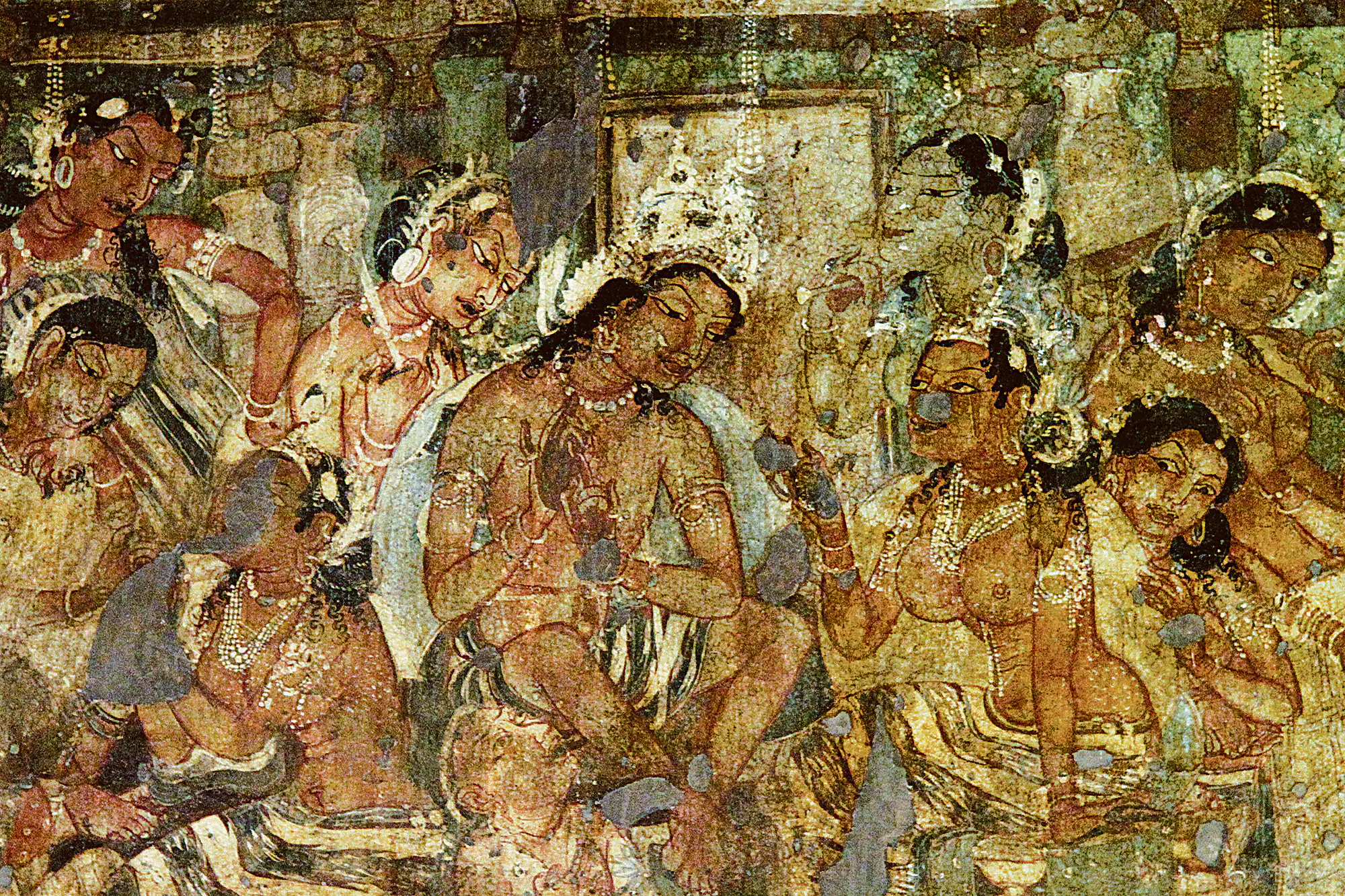 Ancient paintings at Ajanta Caves
