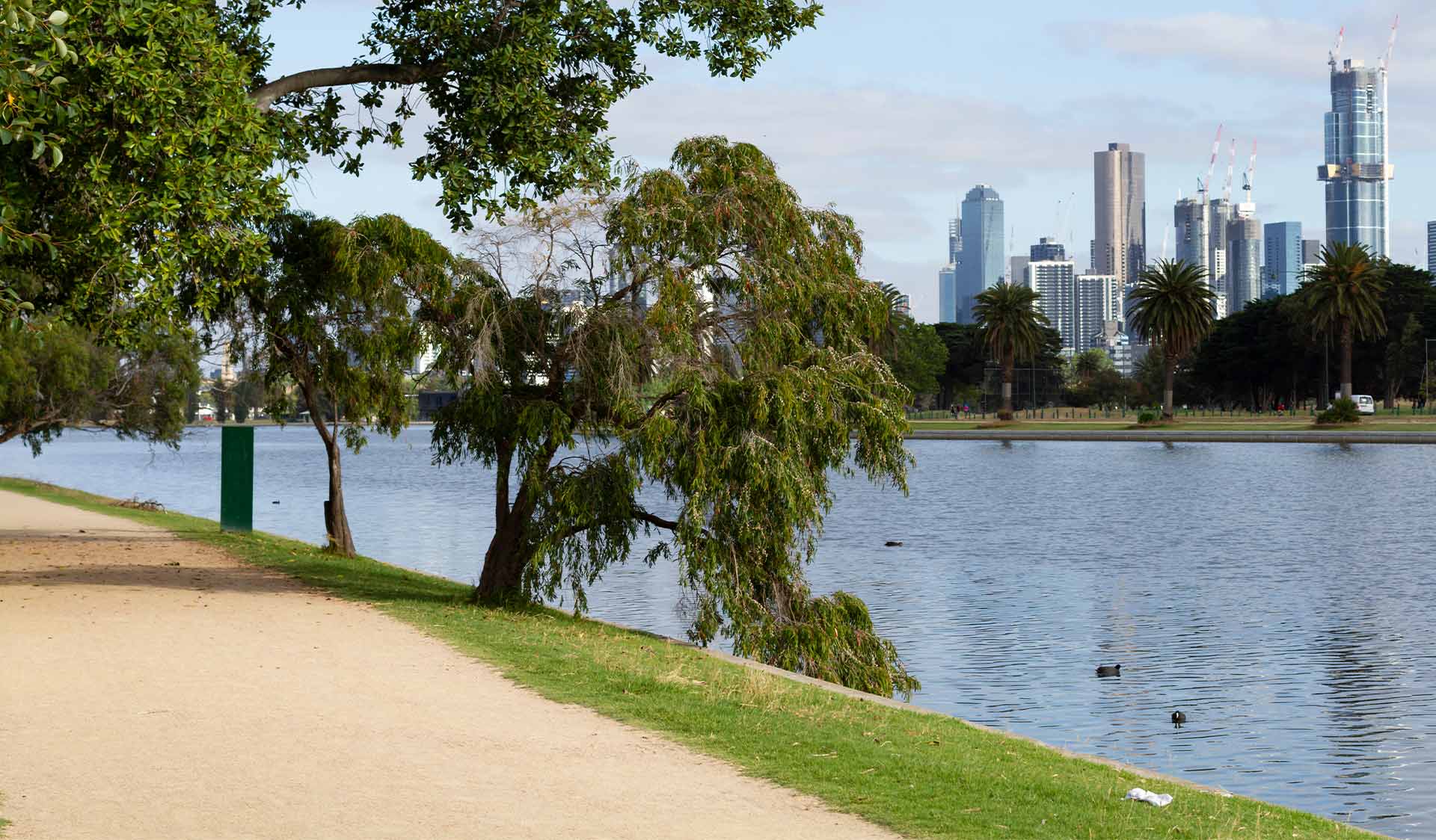 Albert Park Lake walking loop in Melbourne