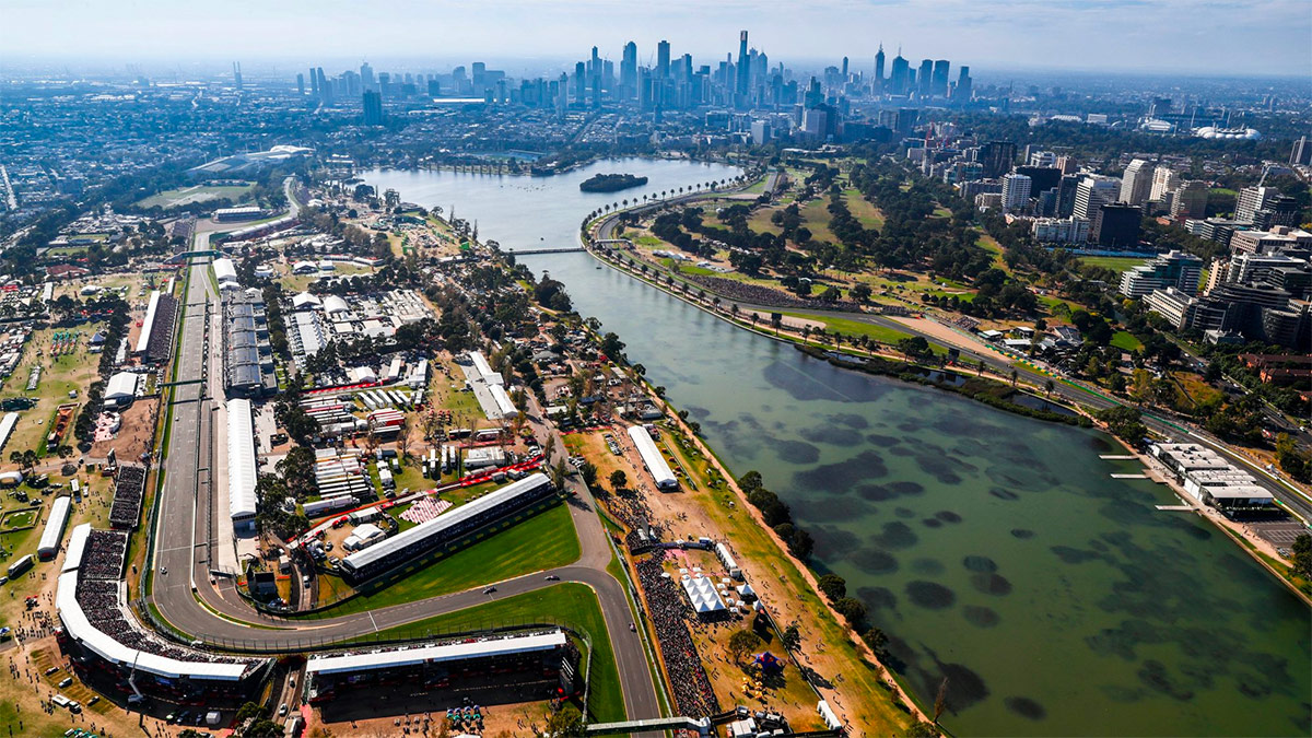 Formula 1 circuit section at Albert Park Melbourne