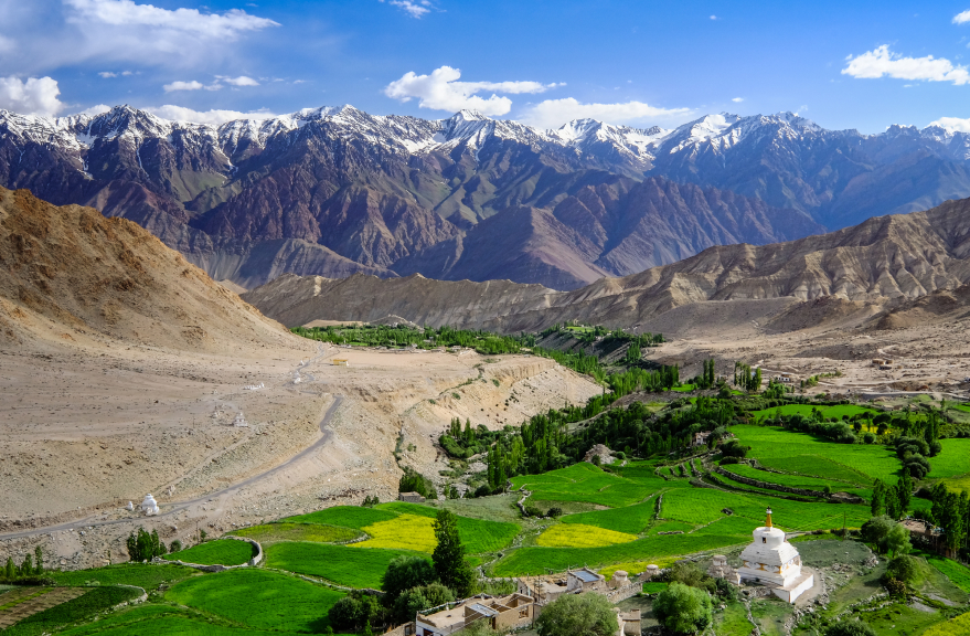 View of Alchi village near dining spots