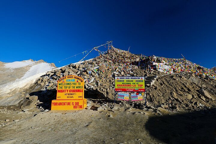 Khardung La Pass one of the highest motorable roads