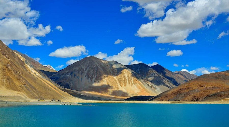 Beautiful Pangong Tso Lake in Ladakh with changing colors