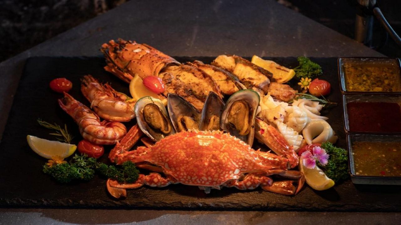 Fresh seafood platter in Andaman