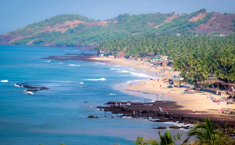 Anjuna Beach Goa - Rocky coastline and red cliffs