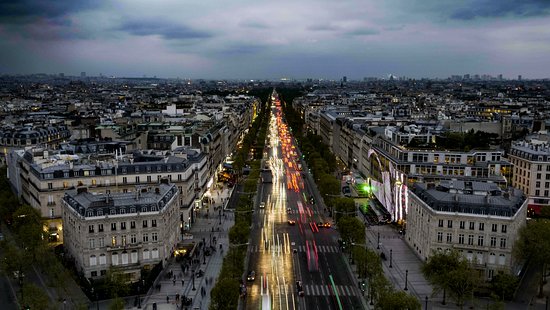 City panorama from Arc de Triomphe terrace