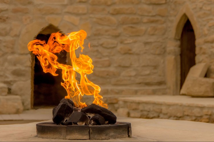 Sacred Altar Flame at Ateshgah Temple