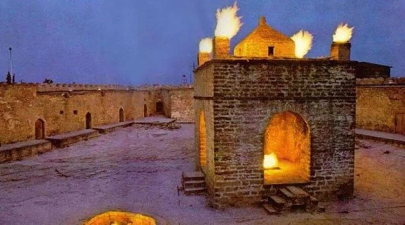 Eternal Flames Burning at Ateshgah Temple Altar