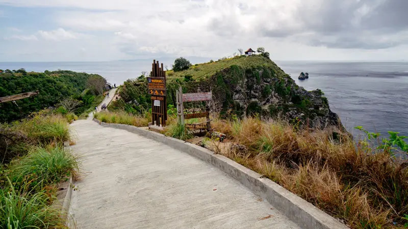 Scenic coastal road leading to Atuh Beach Nusa Penida