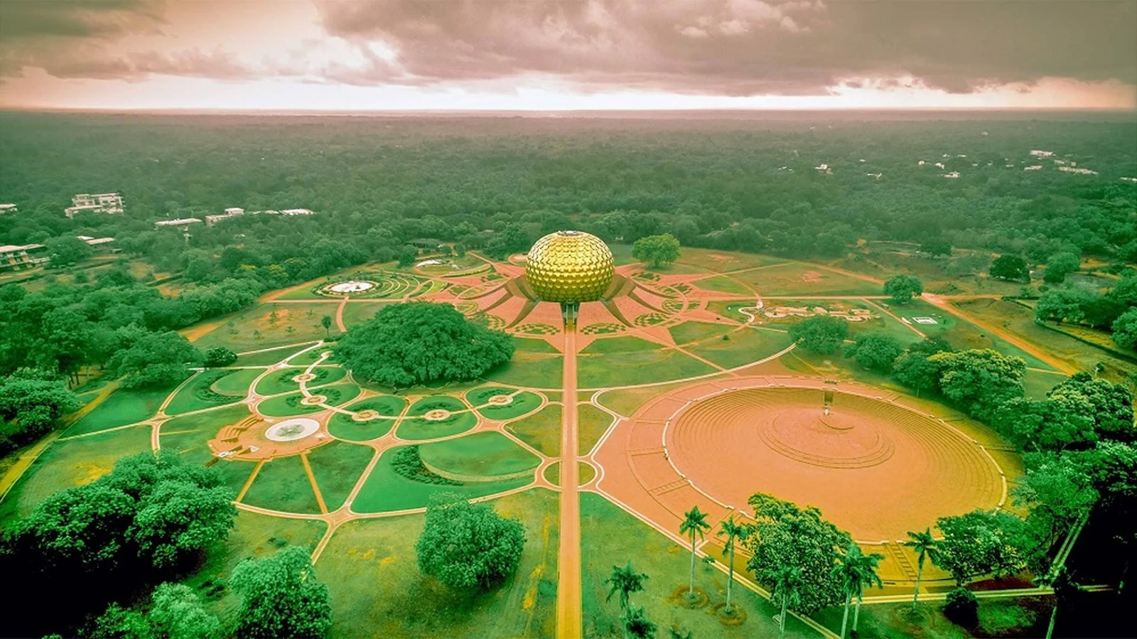 Sustainable community space and green landscape in Auroville