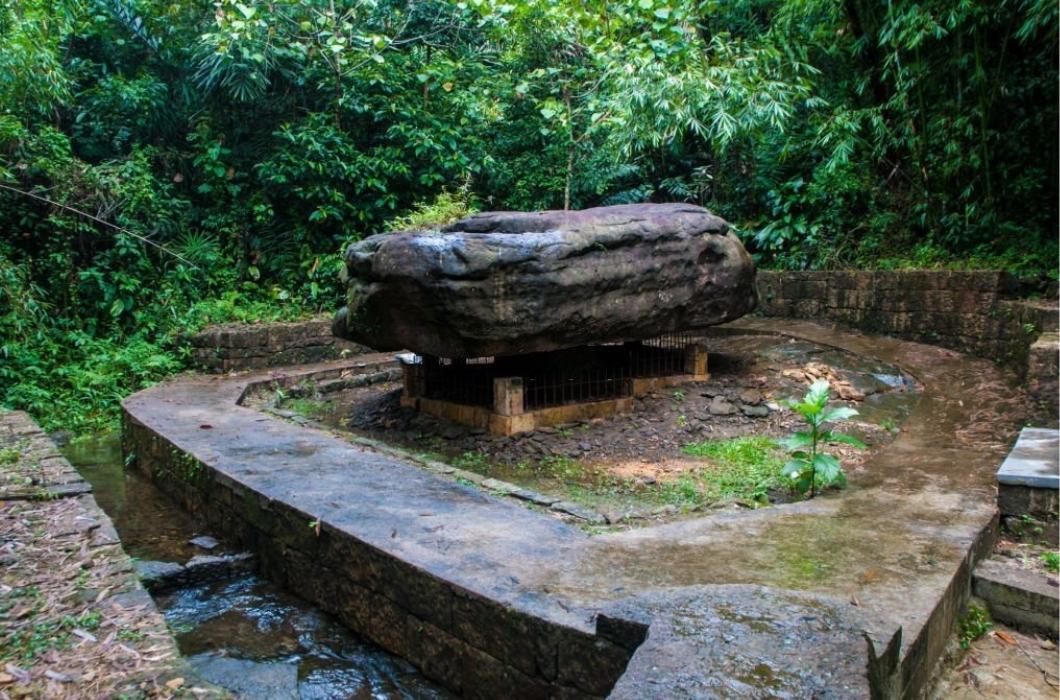Balancing rock formation in Meghalaya near Cherrapunji