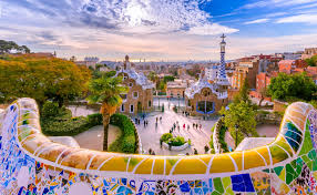 Barcelona skyline with Gaudi architecture highlights