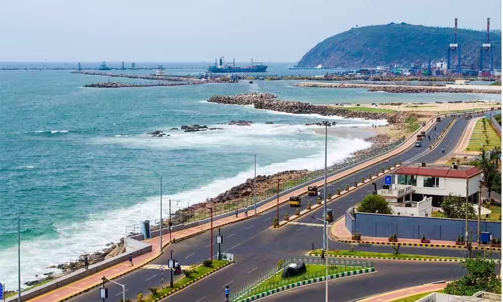Coastal road connecting beaches in Visakhapatnam
