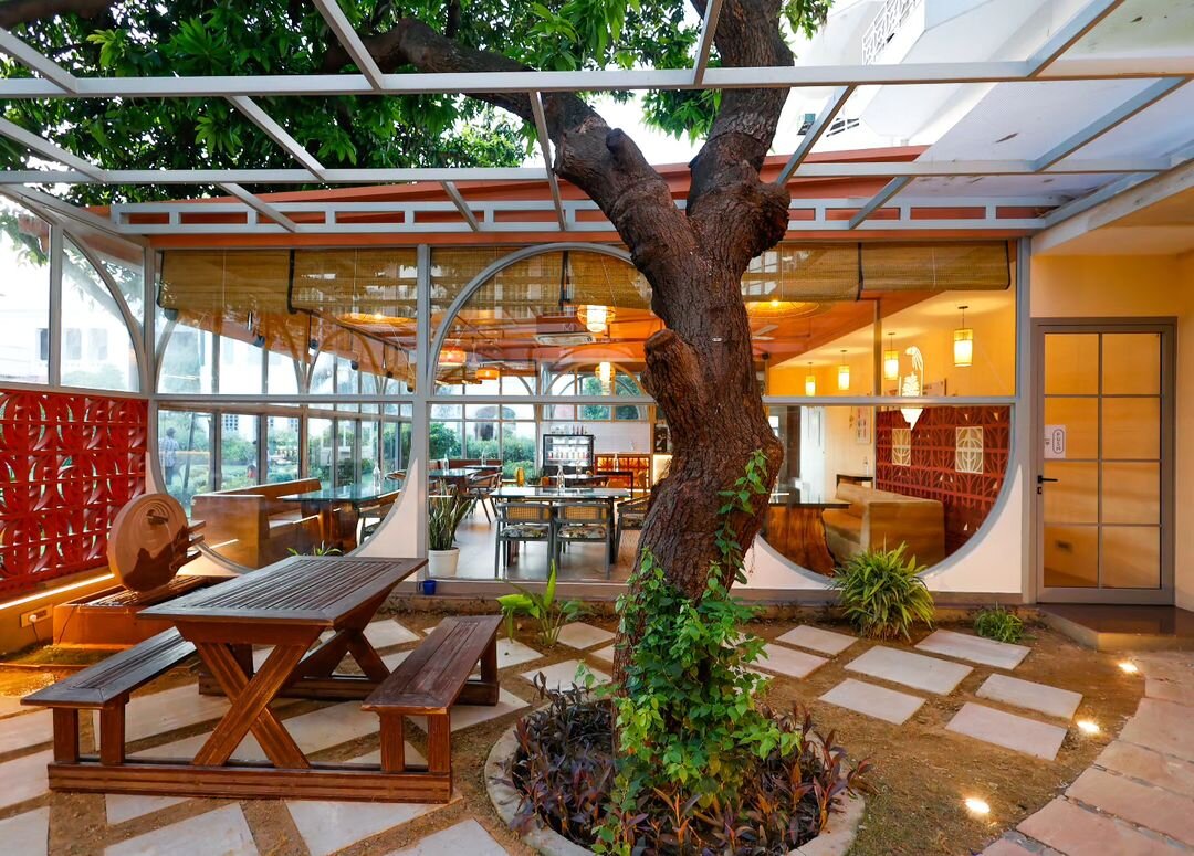 Cafe with ghat-side ambiance in Varanasi