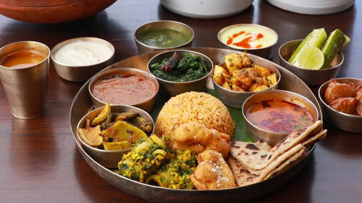 Traditional Himachali breakfast spread in Shimla