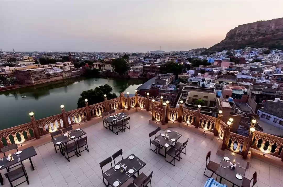 Traditional Rajasthani dining setup in Jodhpur