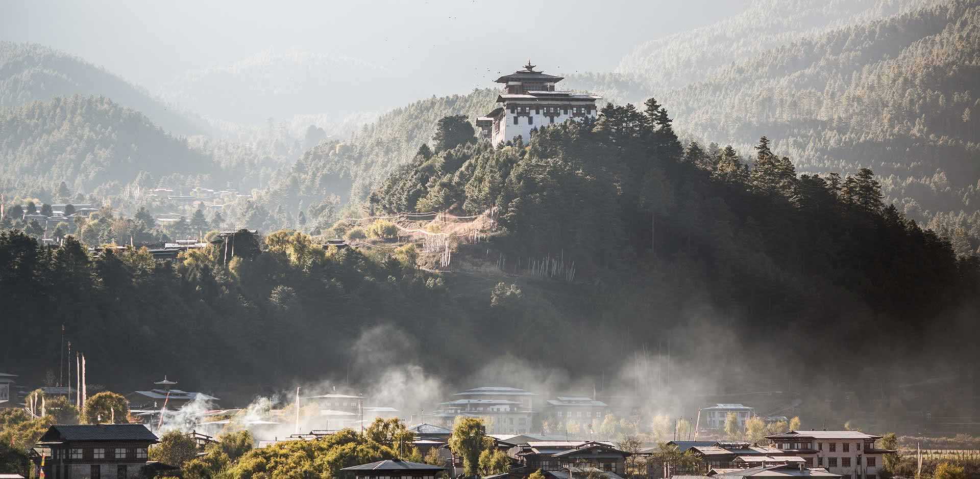 Bumthang valley landscape in Bhutan