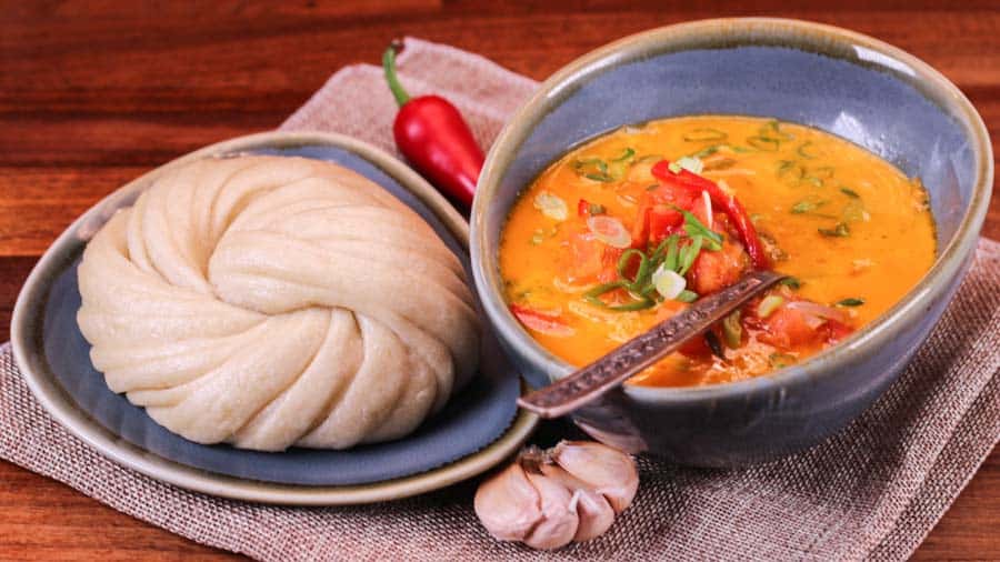 Traditional Tibetan tingmo steamed bread