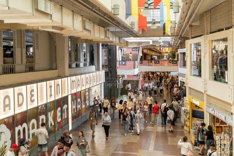 Central Market Kuala Lumpur heritage facade and shopping area