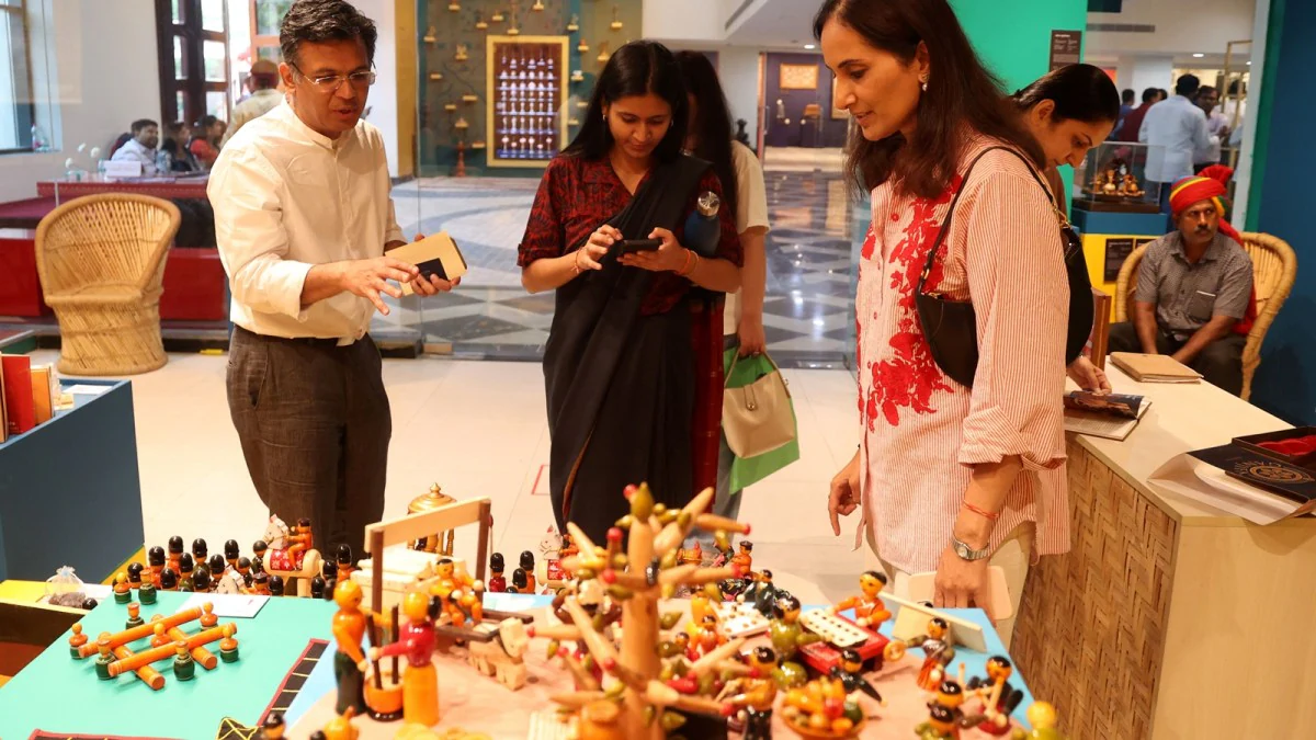Artisan demonstration area at Crafts Museum Delhi