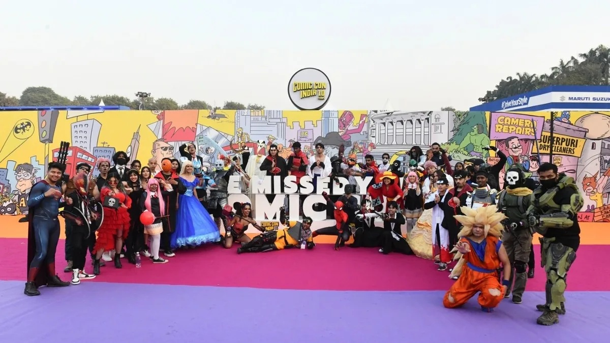 Cosplay stage and crowd at Delhi Comic Con