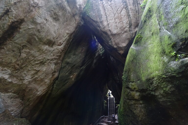 Edakkal Caves Entrance on Ambukuthi Hills