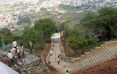 Day-wise Erode itinerary map with temple, sanctuary and market stops