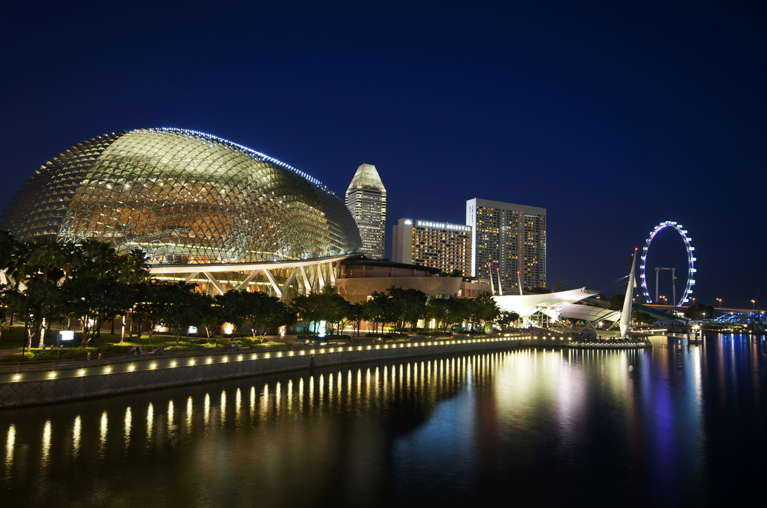 Esplanade Theatres Singapore exterior architecture at Marina Bay