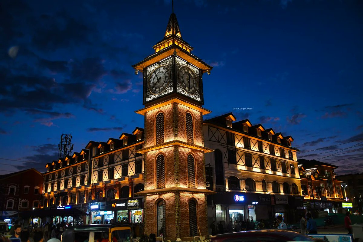 Evening illuminated view of Ghanta Ghar Clock Tower Jodhpur