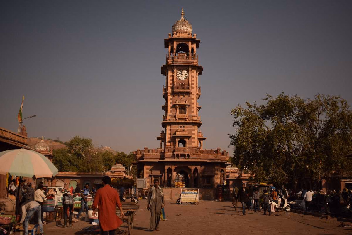 Ghanta Ghar Clock Tower in Jodhpur old city market area