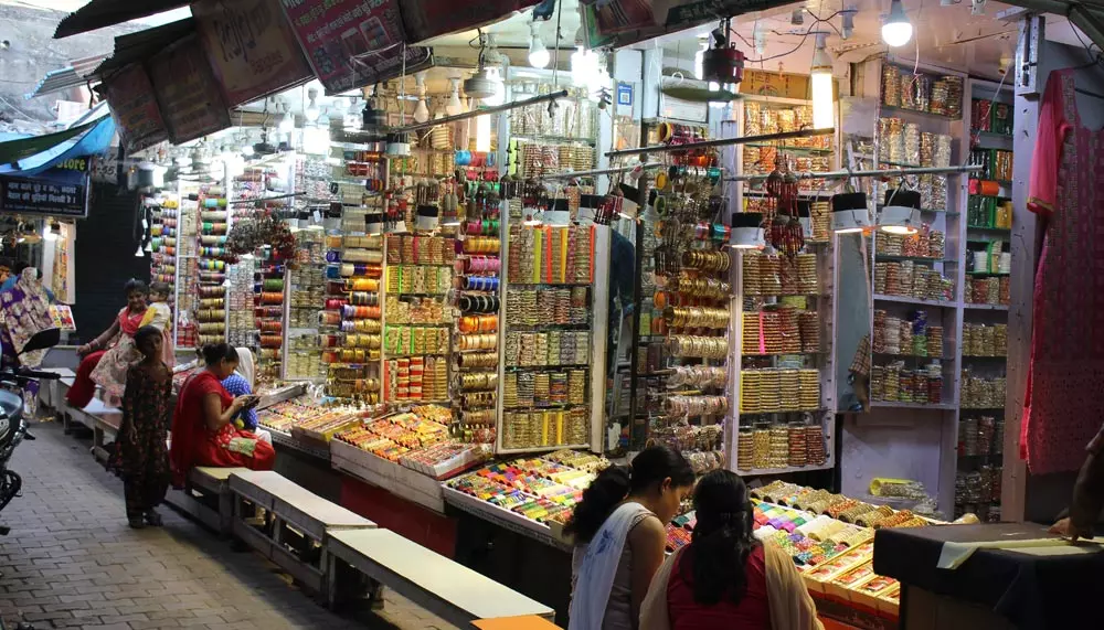 Busy market lanes around Ghanta Ghar and Sardar Market Jodhpur