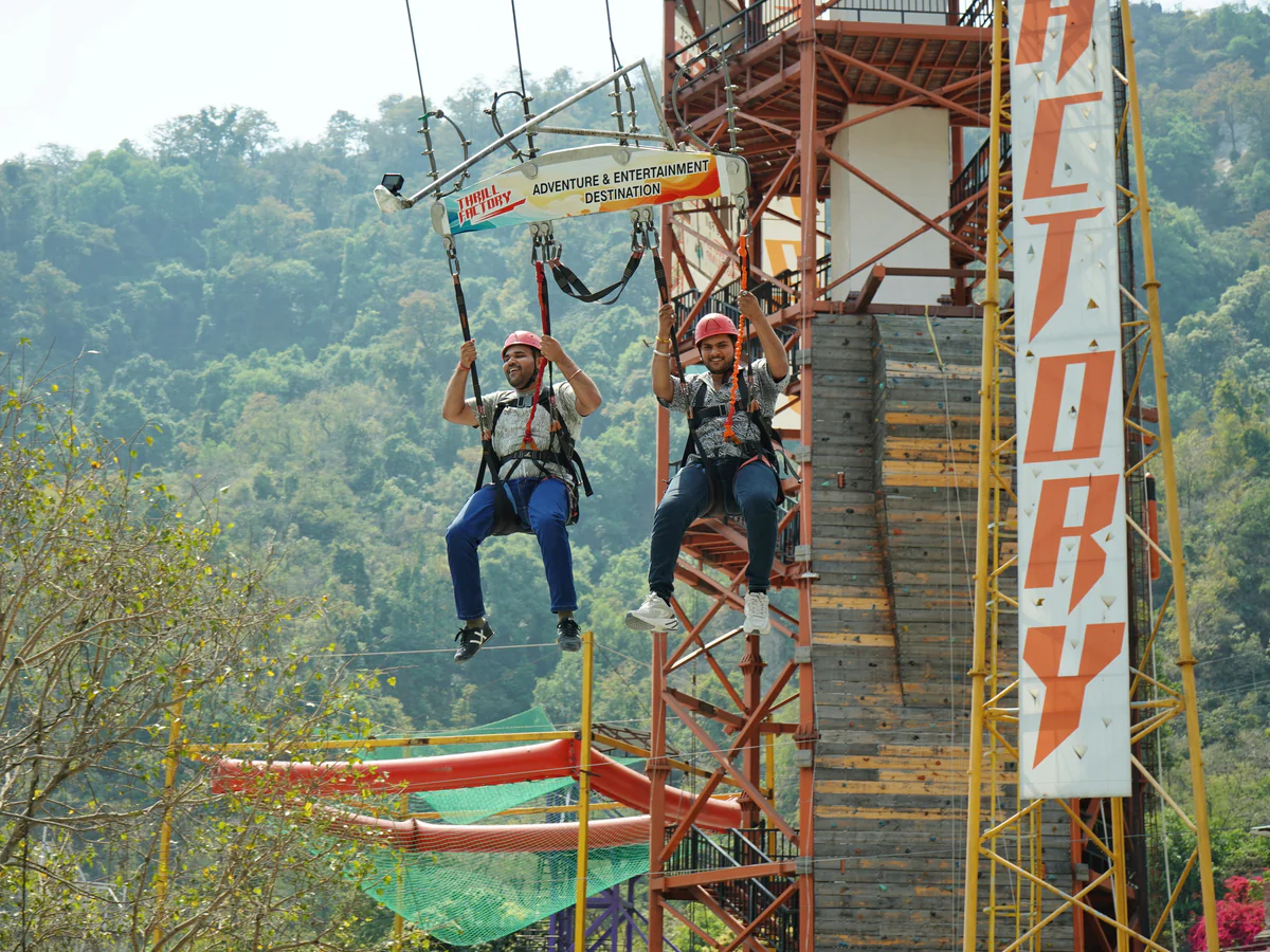 Safety briefing and harness check for Giant Swing Rishikesh