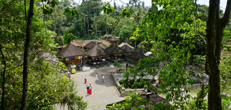 Entrance facade of Goa Gajah Elephant Cave in Bali