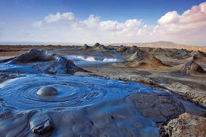 Mud volcano terrain near Gobustan in Azerbaijan