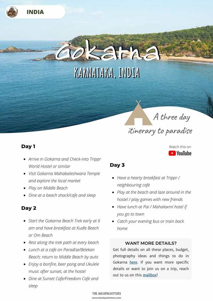 Suggested Gokarna one-day and two-day itinerary