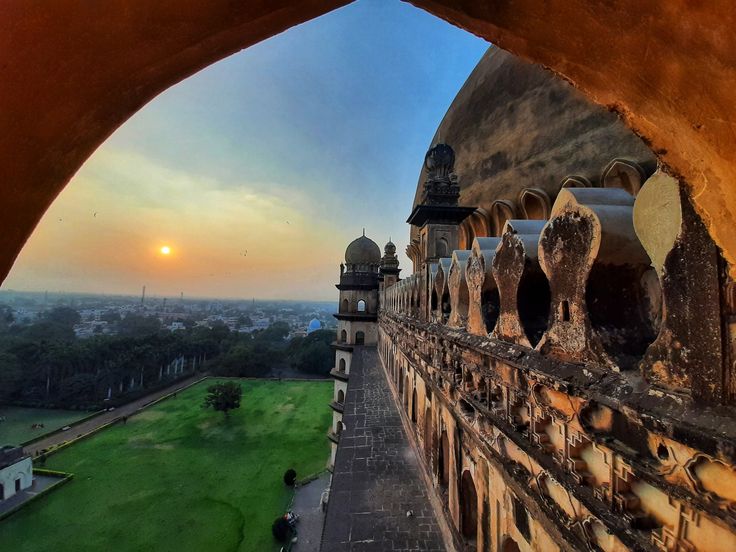 Sunset light on Gol Gumbaz monument