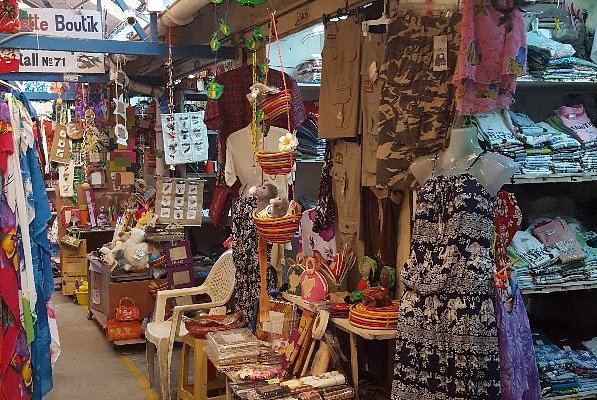 Colorful craft market in Grand Baie Mauritius
