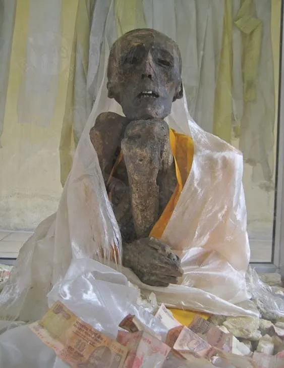 The 500-year-old mummy at Gue Village Spiti Valley