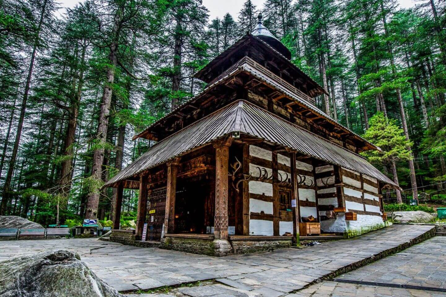 Hidimba Devi Temple surrounded by cedar forest in Manali