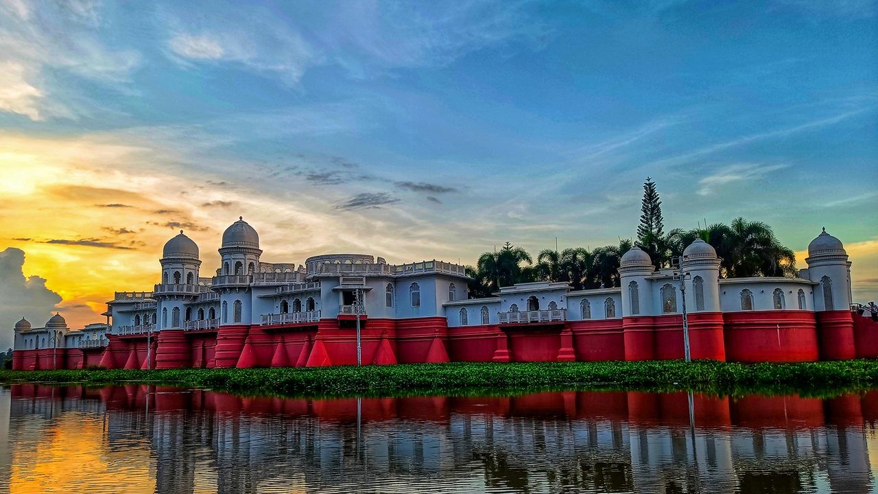 Historic skyline and palace district view in Agartala Tripura