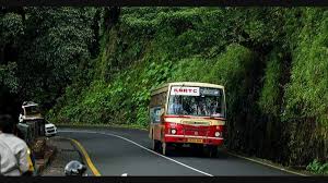 KSRTC bus traveling through Wayanad hills