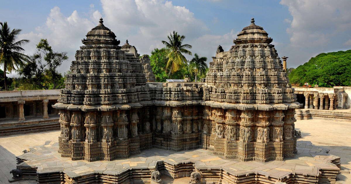 Hoysala temple exterior architecture in Karnataka