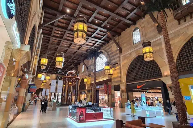 Shopping corridor and stores at Ibn Battuta Mall