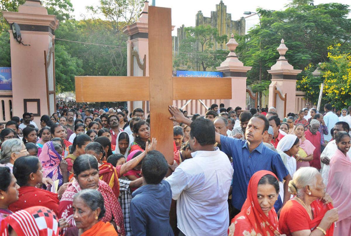 Procession during Feast Day at Immaculate Conception Cathedral Pondicherry