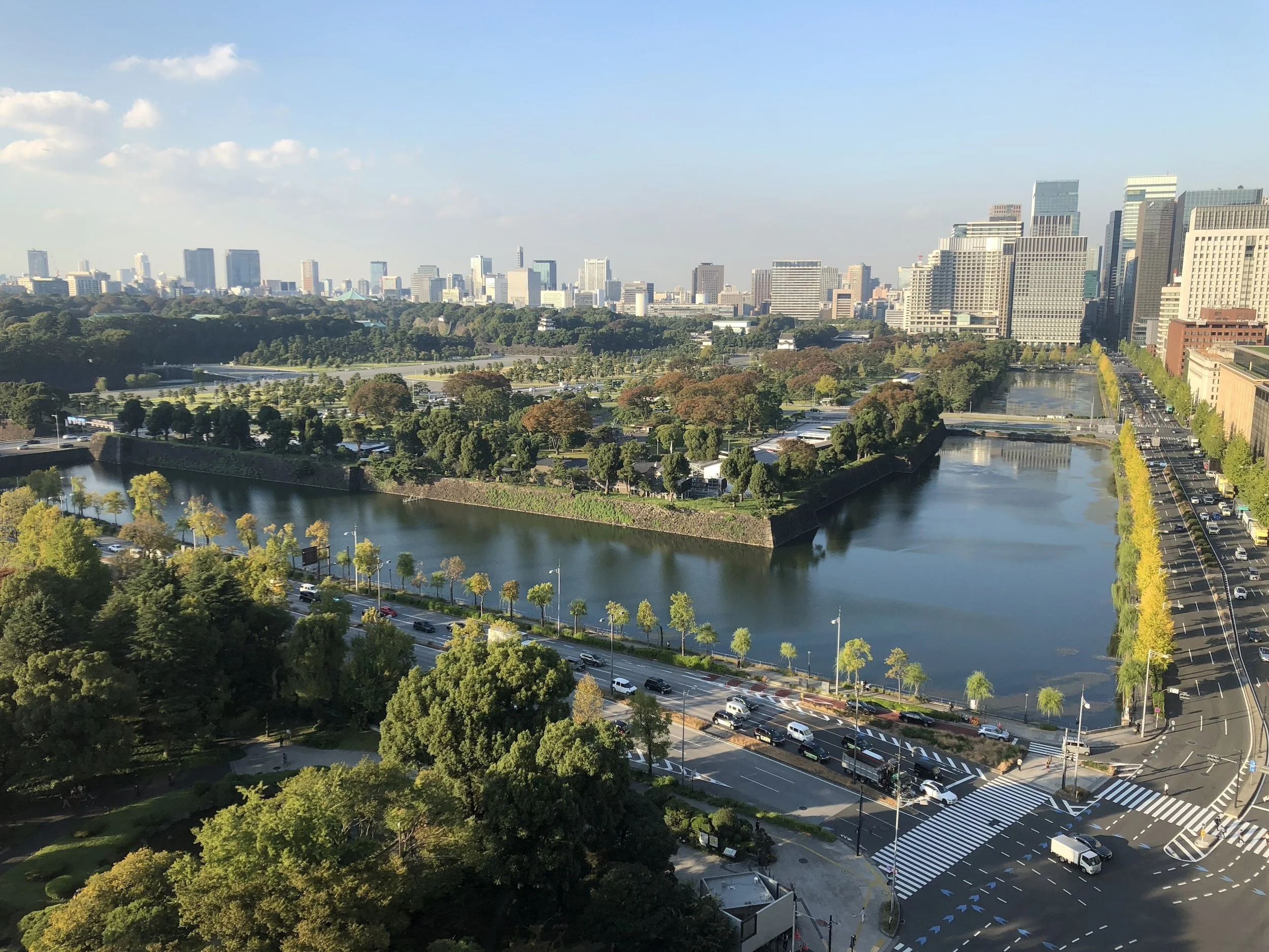 Imperial Palace moat and defensive landscape in Tokyo
